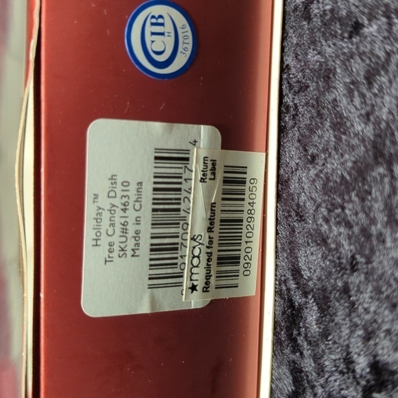 Vintage Lenox Holiday Tree Candy Dish w/Gold Rim and Holly w/Box - Picture 5 of 9